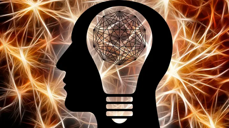 La silueta de una persona y un tejido neuronal de fondo ARCHIVO