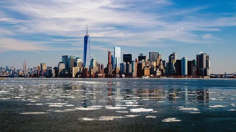 Vista de la ciudad de Nueva York en una jornada de mucho frío.