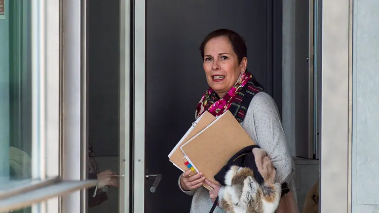 Comparecencia de la presidenta del Gobierno de Navarra, Uxue Barkos en el Parlamento de Navarra. PABLO LASAOSA 01