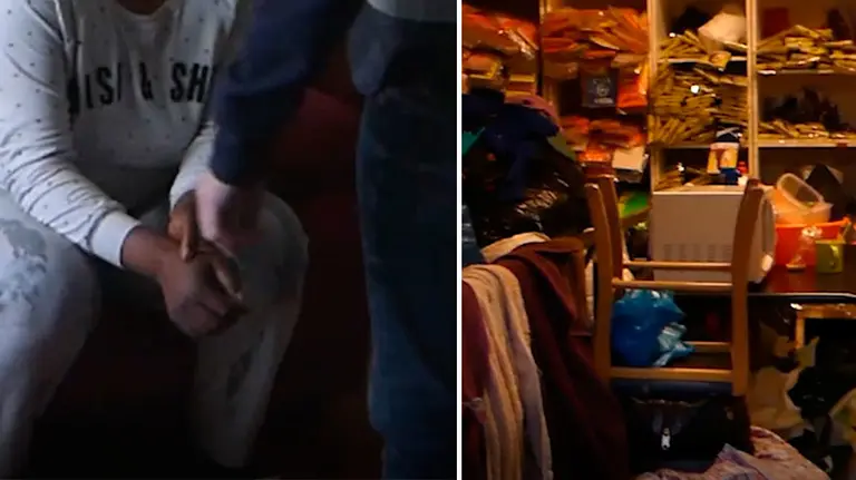 Imágenes facilitadas por la Policía Nacional sobre el lugar en el que se encontraban algunas de las víctimas de los proxenetas detenidos. POLICÍA NACIONAL