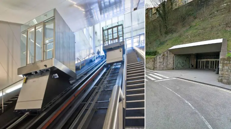 Imagen del ascensor de la calle Descalzos en Pamplona ARCHIVO