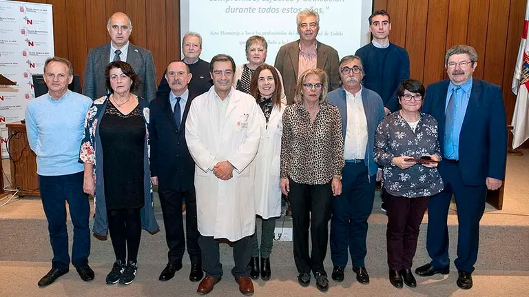 Los profesionales homenajeados en Tudela