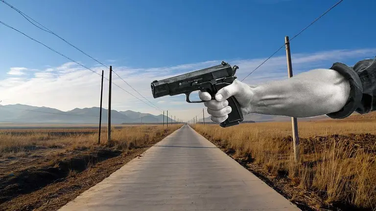 Un hombre empu&ntilde;a un arma ARCHIVO