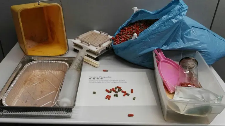 Algunas de las sustancias incautadas por los mossos d'esquadra.