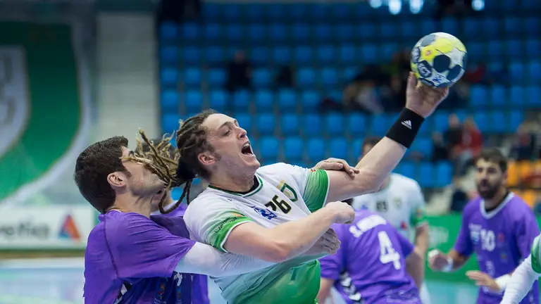 El Helvetia Anaitasuna y el Quabit Guadalajara se enfrentan en partido correspondiente a la decimosexta jornada de la Liga Loterías Asobal. PABLO LASAOSA 14