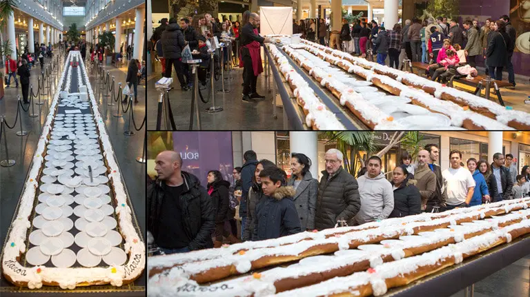 El rosco de San Blas de 120 kilos repartido por el centro comercial Itaroa CEDIDA