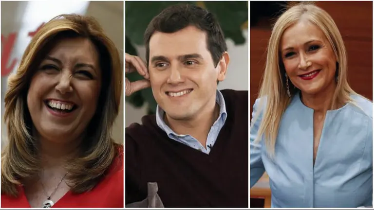 Susana Díaz, Albert Rivera y Cristina Cifuentes.