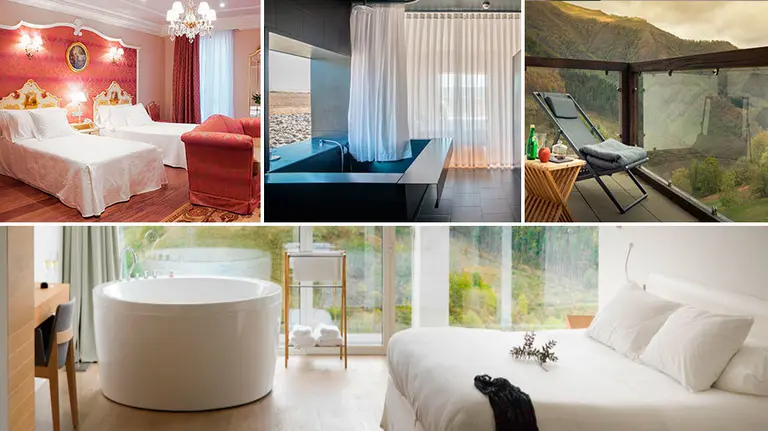 Varias de las habitaciones más exclusivas de algunos alojamientos hoteleros de Navarra.