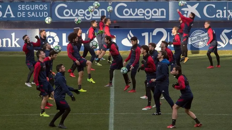 Entrenamiento en El Sadar. Twitter CA Osasuna.