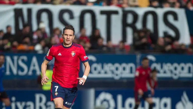 David Rodríguez en el partido Osasuna - Reus en el estadio El Sadar. PABLO LASAOSA.