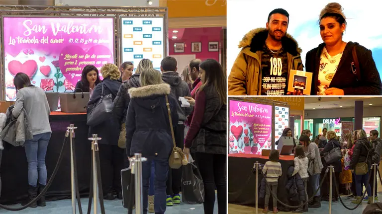 MiguelPérez, ganador del premio gordo de la tómbola de San Valentín organizada por el Centro Comercial Itaroa