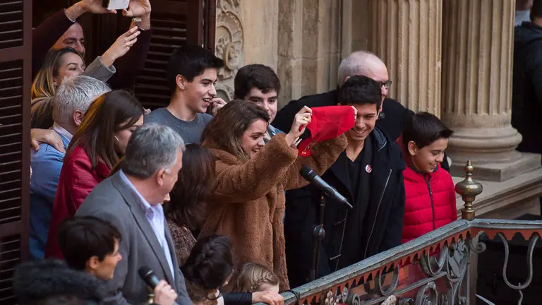 Amaia, ganadora de OT 2017 llega la recepción al Ayuntamiento de Pamplona. PABLO LASAOSA07