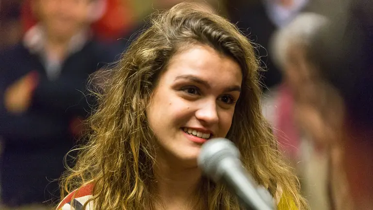 El Ayuntamiento de Pamplona ofrece una recepción institucional a Amaia Romero, ganadora de la última edición de 'Operación Triunfo' (63). IÑIGO ALZUGARAY