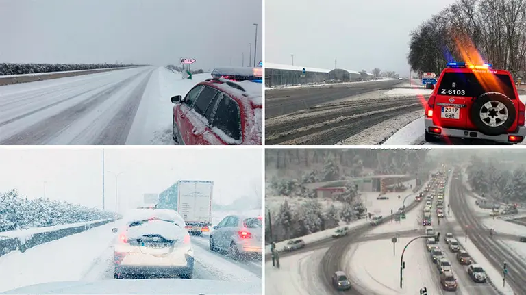 Estado de algunas de las carreteras de la red principal de la Comunidad foral de Navarra