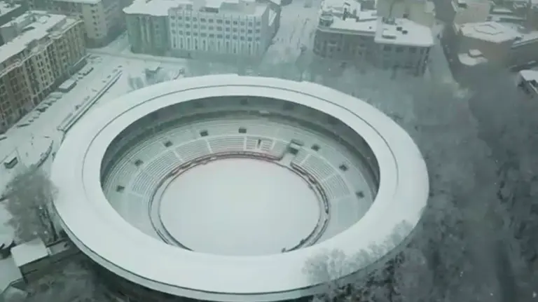 Fragmento del vídeo de la nevada en Pamplona  hecho con drone de un usuario de Instagram  INSTAGRAM