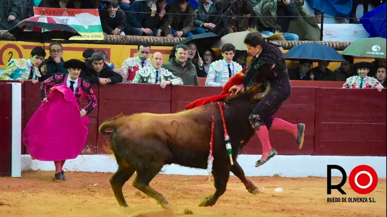 Momento de la cogida a María del Mar Santos TWITTER FUSIONINTAUROMAQUIA
