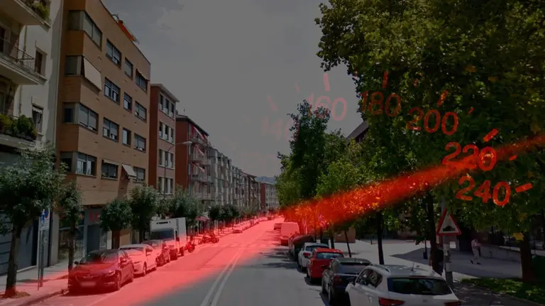 Uno de los tramos de la calle Tajonar en Pamplona.