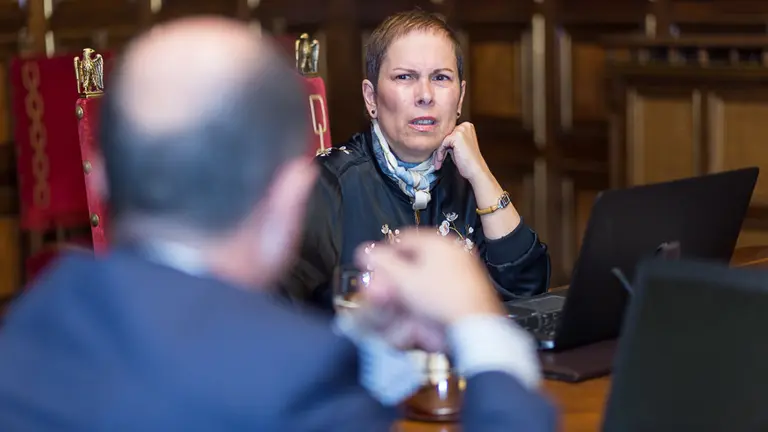 Uxue Barkos, presidenta de Navarra en la sesión de Gobierno (3). IÑIGO ALZUGARAY