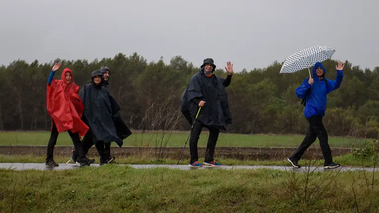 Miles de peregrinos caminan hacia Javier en la segunda Javierada de 2018. PABLO LASAOSA 41