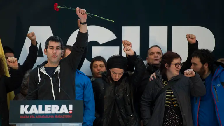 Manifestación en recuerdo del etarra Xabier Rey. PABLO LASAOSA 04
