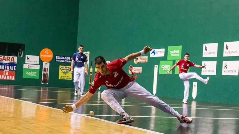 Primer partido de la liguilla de semifinales del Campeonato de Mano Parejas entre Ezkurdia-Zabaleta y Elezkano II-Rezusta (29). IÑIGO ALZUGARAY