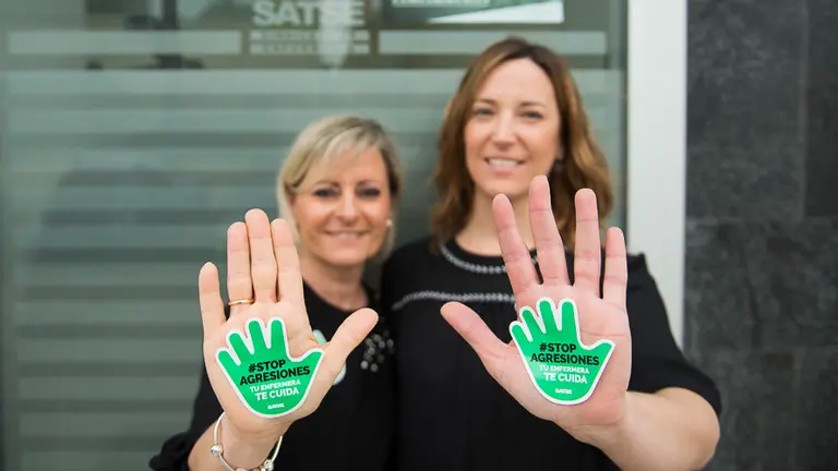 El sindicato de enfermería SATSE presenta la campaña _#Stop Agresiones. Nada justifica una agresión_. PABLO LASAOSA 01