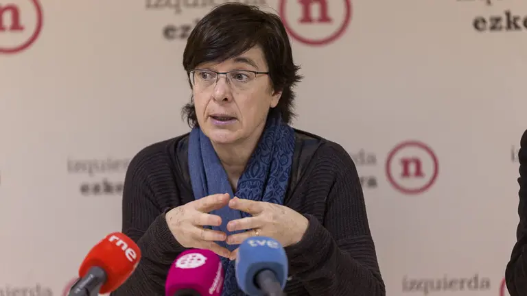 Edurne Eguino explica la posición de Izquierda-Ezkerra en relación al proceso abierto sobre el monumento a Los Caídos de Pamplona (14). IÑIGO ALZUGARAY