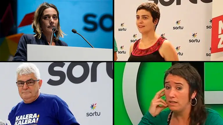 Los cuatro dirigientes de la izquierda abertzale investigados por enaltecimiento del terrorismo, Miren Zabaleta, José Antonio López Ruiz Kubati, Ohiana Garmendia y Olatz Dañobeitia