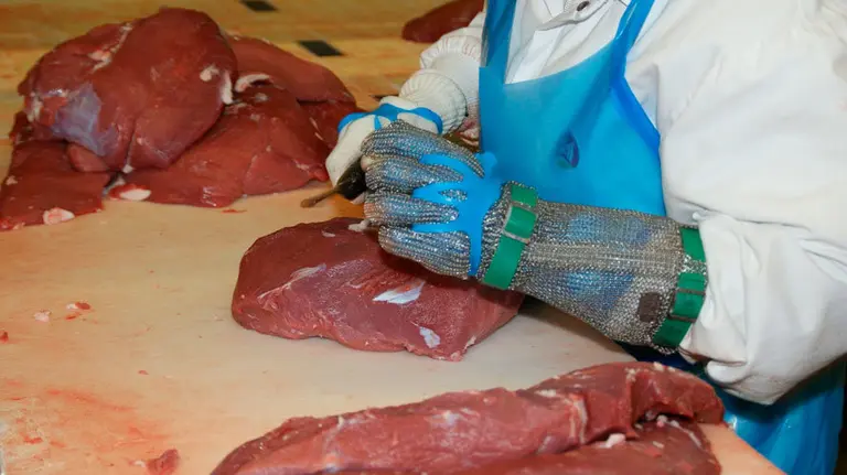 Una persona trabaja en una empresa cárnica. ARCHIVO