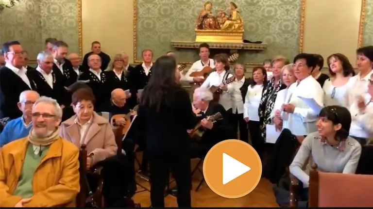 Auroros en la entrega del Cabezudo Tudelano ÁNGEL MARQUINA