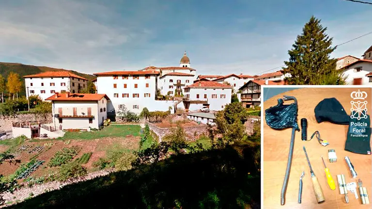 Varias de las herramientas que se han incautado a un joven tras robar en tres ocasiones en Arantza.