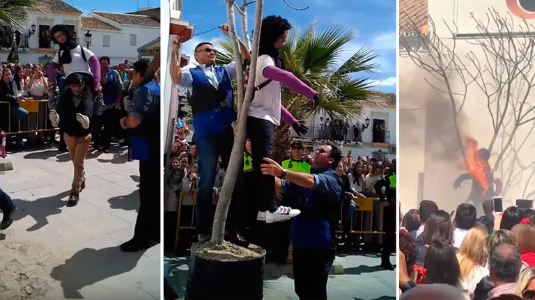 Varios de los momentos en los que se quemó la muñeca que representaba a Ana Julia Quezada, la asesina confesa de Gabriel.jpg