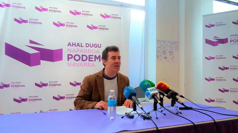 El secretario general de Podemos en Navarra, Eduardo Santo. EUROPA PRESS