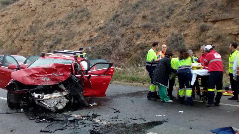 Primeros auxilios tras el accidente de este viernes en Cintruénigo
