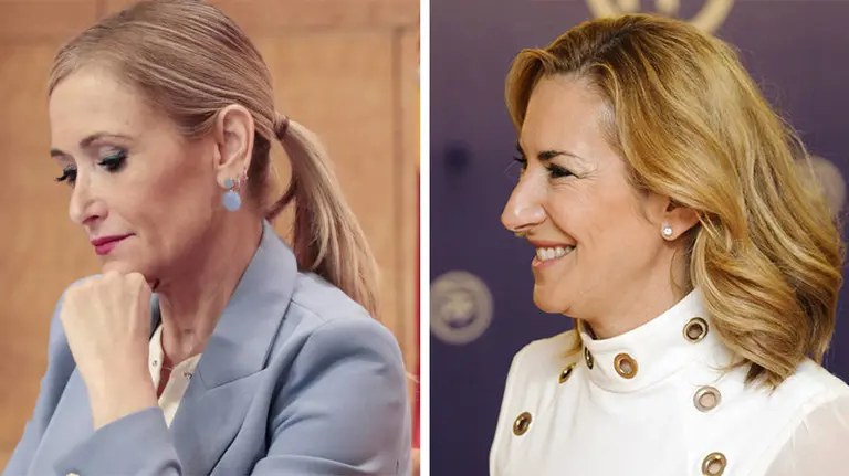 Montaje con la presidente de la Comunidad de Madrid, Crisitna Cifuentes, y la presidenta del PPN, Ana Beltrán. EFE MIGUEL OSÉS