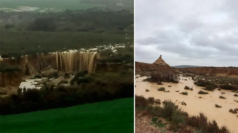Espectaculares imágenes de las Bardenas Reales tras la crecida del Ebro. NAVARRACOM