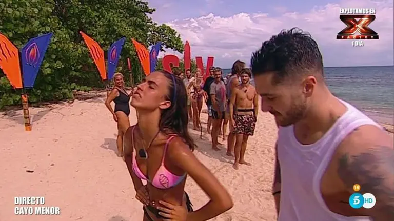 La pamplonesa Sofía Suescun, indignada ante la llegada de su ex novio Hugo Paz a Cayo Menor para concursar en Supervivientes TELECINCO