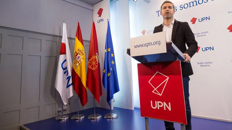 El secretario de organización de UPN, Jorge Esparza, valora el archivo definitivo del 'caso Egüés' (09). IÑIGO ALZUGARAY