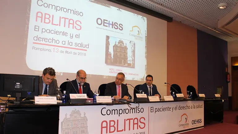 El consejero de Salud Fernando Domínguez interviene en la jornada sobre el Compromiso Ablitas firmado en Navarra GOBIERNO DE NAVARRA