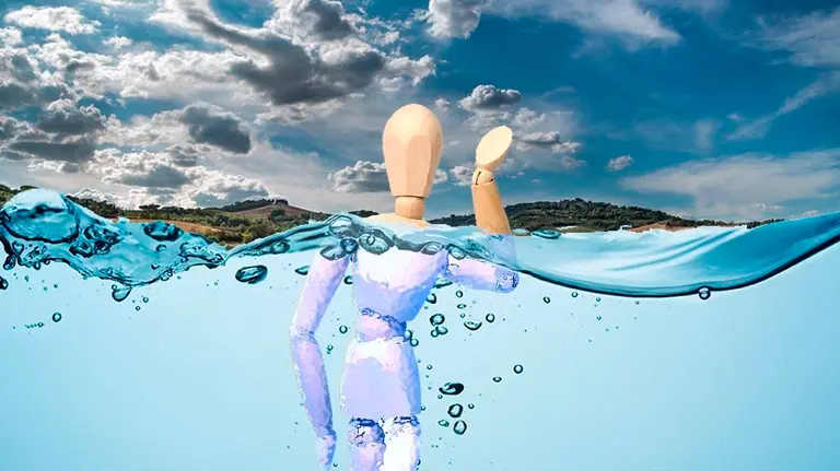 Un maniquí en el agua ARHIVO