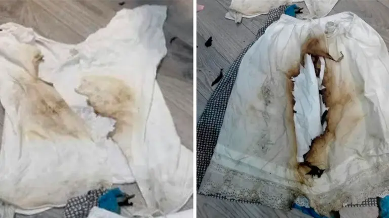 Vestido quemado en un local del Casco Antiguo de Pamplona POLICÍA MUNICIPAL DE PAMPLONA