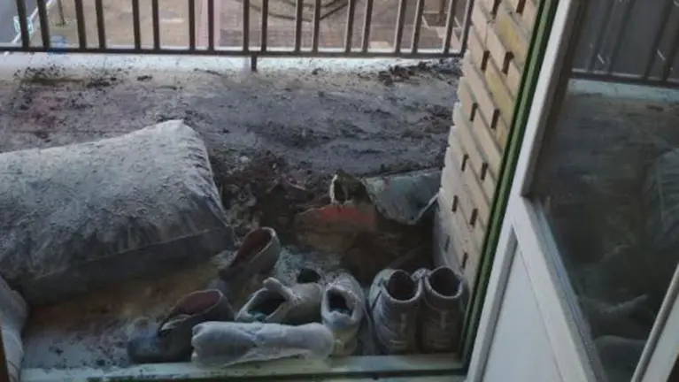 Incendio en una terraza de Pamplona POLICÍA MUNICIPAL DE PAMPLONA