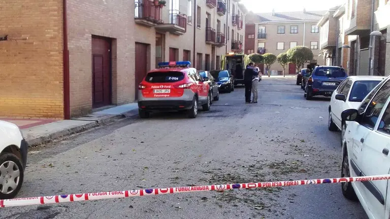 Lugar de Olite donde la Policía Foral investiga la muerte de un padre y un hijo, la madre se encuentra grave POLICÍA FORAL