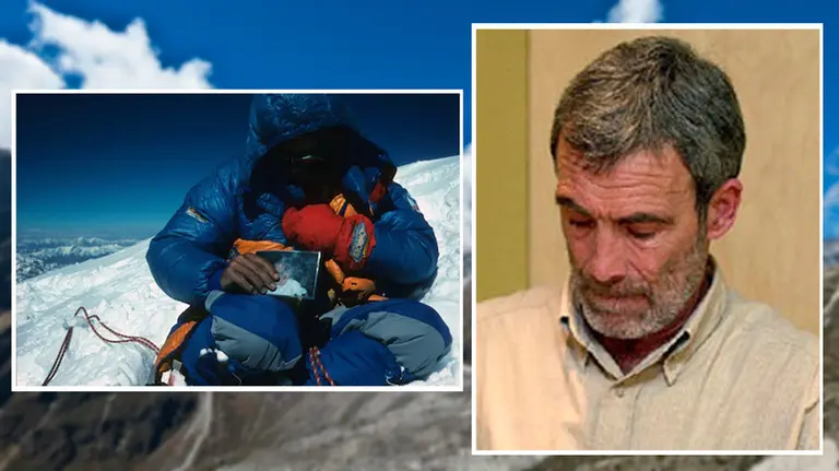 Mari Ábrego en una de sus ascensiones a la montaña. JOSE MANUEL CASIMIRO