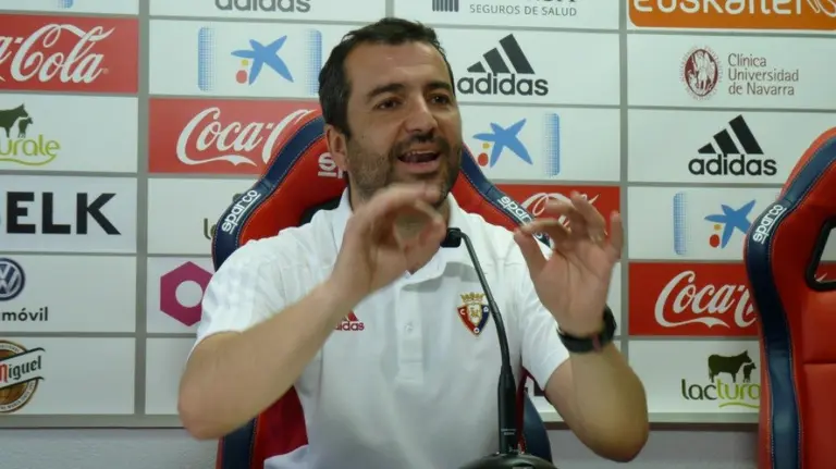 Diego Martínez en rueda de prensa.