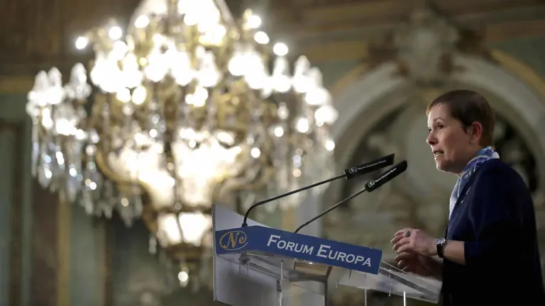 GRAF1136. MADRID, 24/04/2018.- La presidenta de Navarra, Uxue Barkos, participa en un desayuno informativo del Fórum Europa. EFE/ Juan Carlos Hidalgo