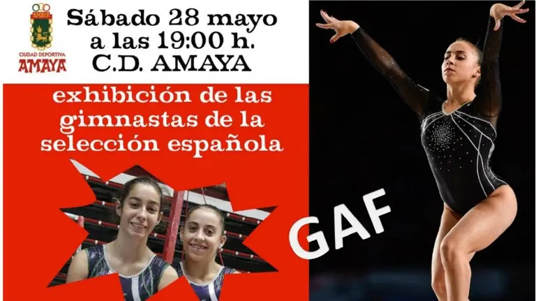 Cartel anunciador del torneo de gimnasia rítmica en la CD Amaya.