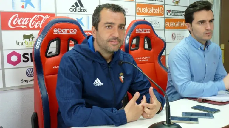 Diego Martínez en rueda de prensa.