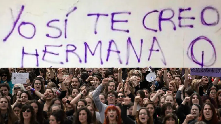Pintada contra la sentencia en Pamplona de La Manada