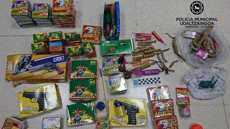 Material incautado en La Chantrea POLICÍA MUNICIPAL DE PAMPLONA